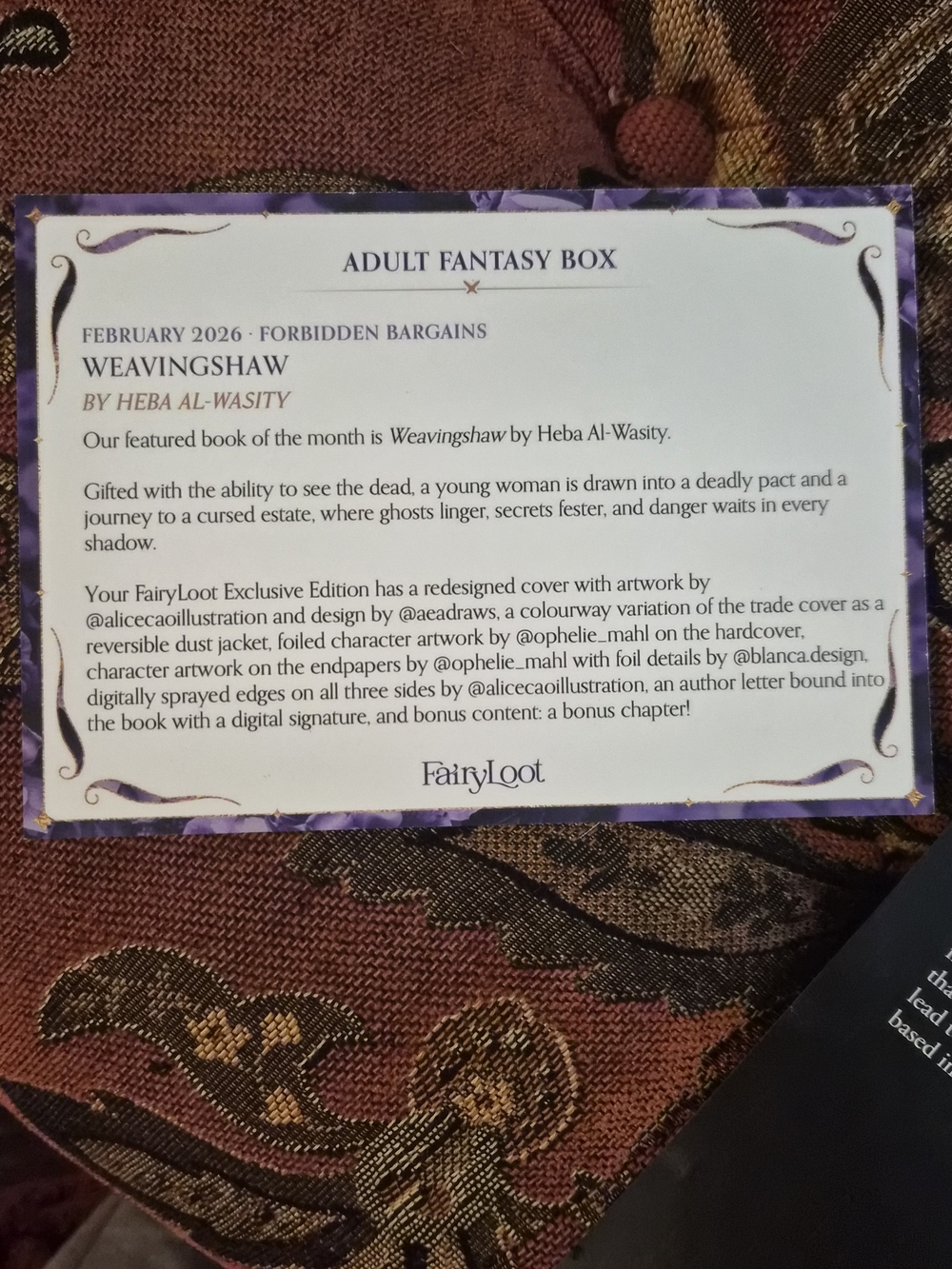 Weavingshaw By Heba Al Washy — Fairyloot Exclusive Special Edition - Picture 7 of 7